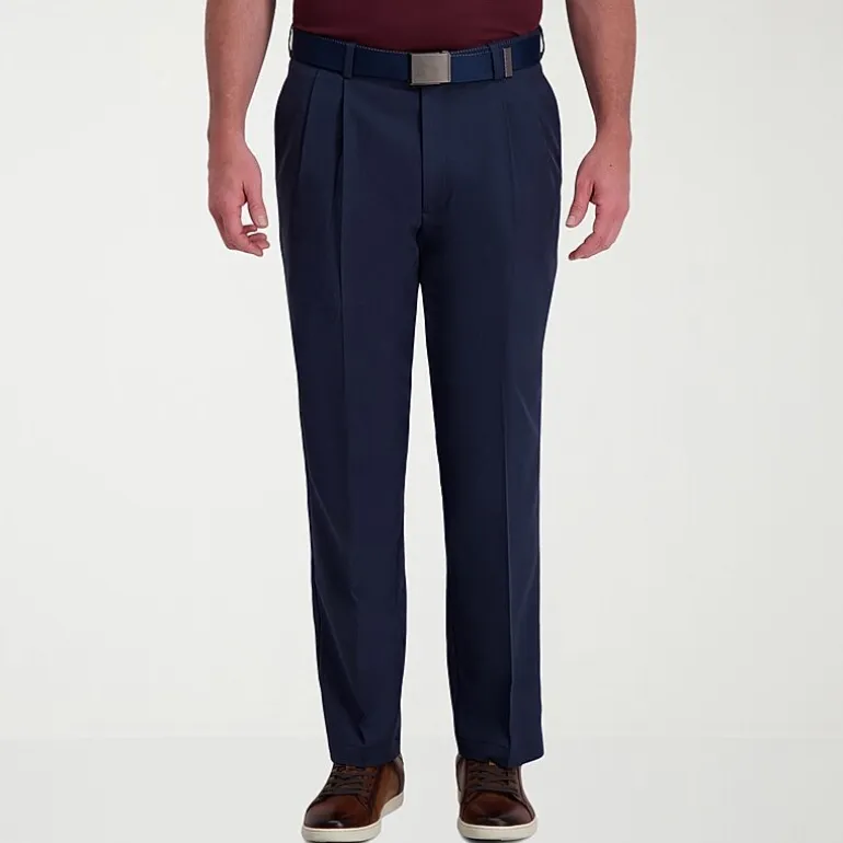 Haggar Cool Right Performance Flex Mens Classic Fit Pleated Pant