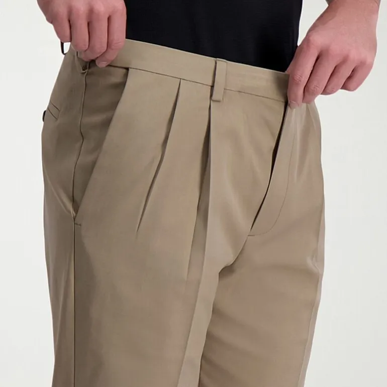 Haggar Cool Right Performance Flex Mens Classic Fit Pleated Pant