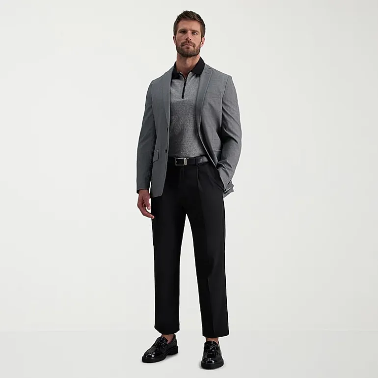 Haggar Cool Right Performance Flex Mens Classic Fit Pleated Pant