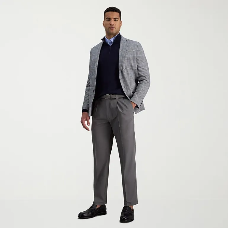 Haggar Cool Right Performance Flex Mens Classic Fit Pleated Pant