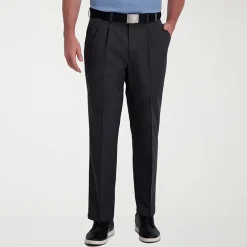 Haggar Cool Right Performance Flex Mens Classic Fit Pleated Pant