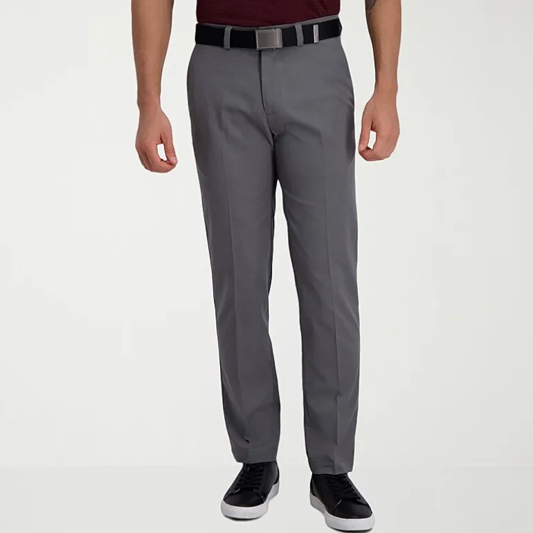 Haggar Cool Right Performance Flex Mens Comfort Waistband Straight Fit Flat Front Pant