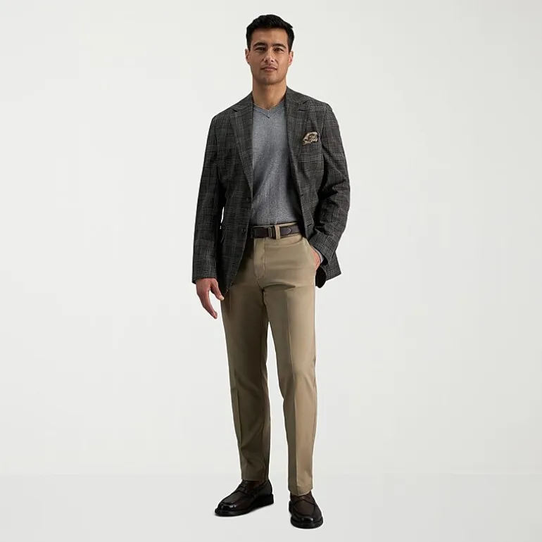 Haggar Cool Right Performance Flex Mens Comfort Waistband Straight Fit Flat Front Pant