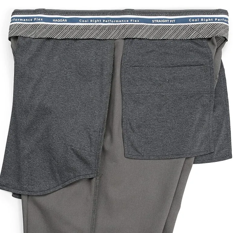 Haggar Cool Right Performance Flex Mens Comfort Waistband Straight Fit Flat Front Pant