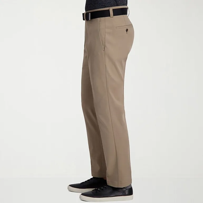 Haggar Cool Right Performance Flex Mens Comfort Waistband Straight Fit Flat Front Pant