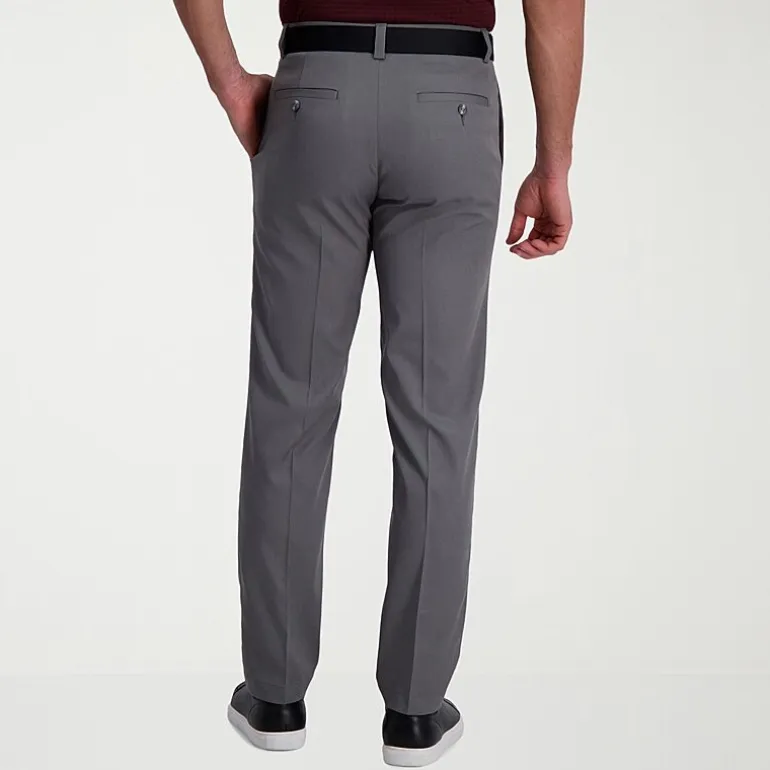 Haggar Cool Right Performance Flex Mens Comfort Waistband Straight Fit Flat Front Pant