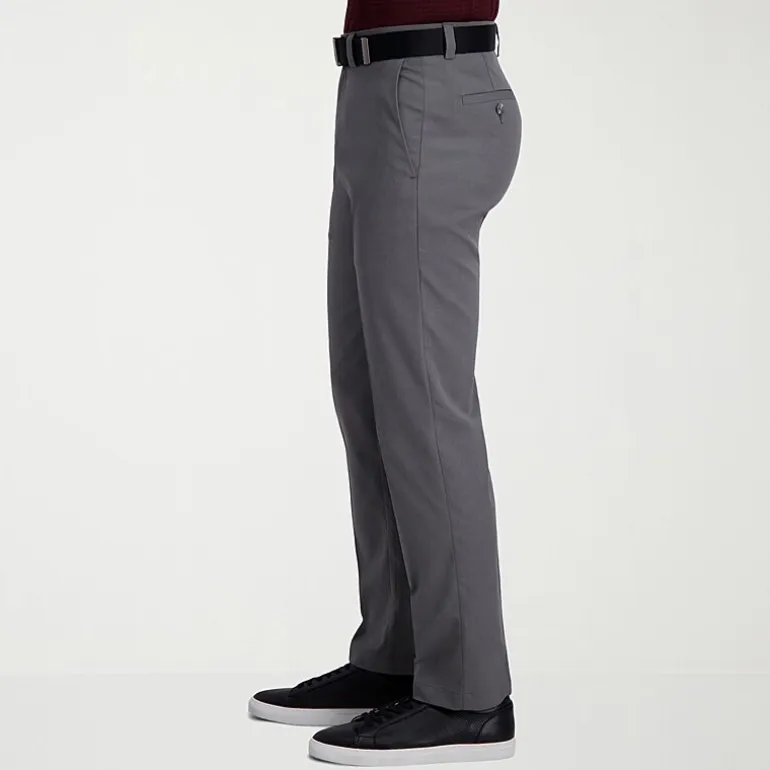 Haggar Cool Right Performance Flex Mens Comfort Waistband Straight Fit Flat Front Pant