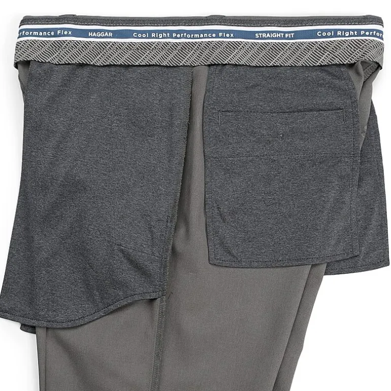Haggar Cool Right Performance Flex Mens Comfort Waistband Straight Fit Flat Front Pant