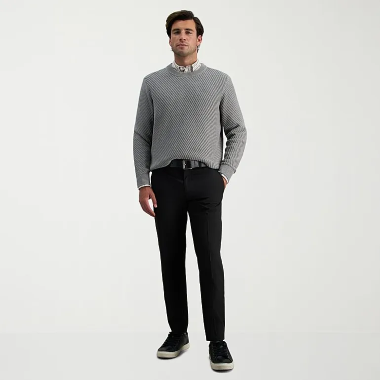 Haggar Cool Right Performance Flex Mens Comfort Waistband Straight Fit Flat Front Pant