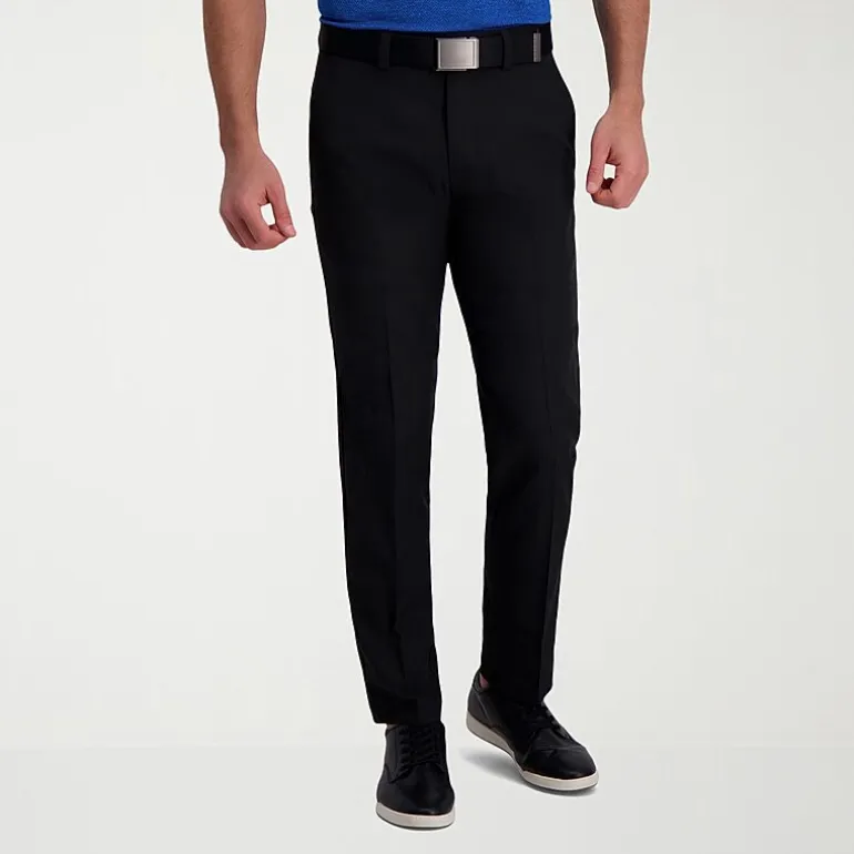 Haggar Cool Right Performance Flex Mens Comfort Waistband Straight Fit Flat Front Pant