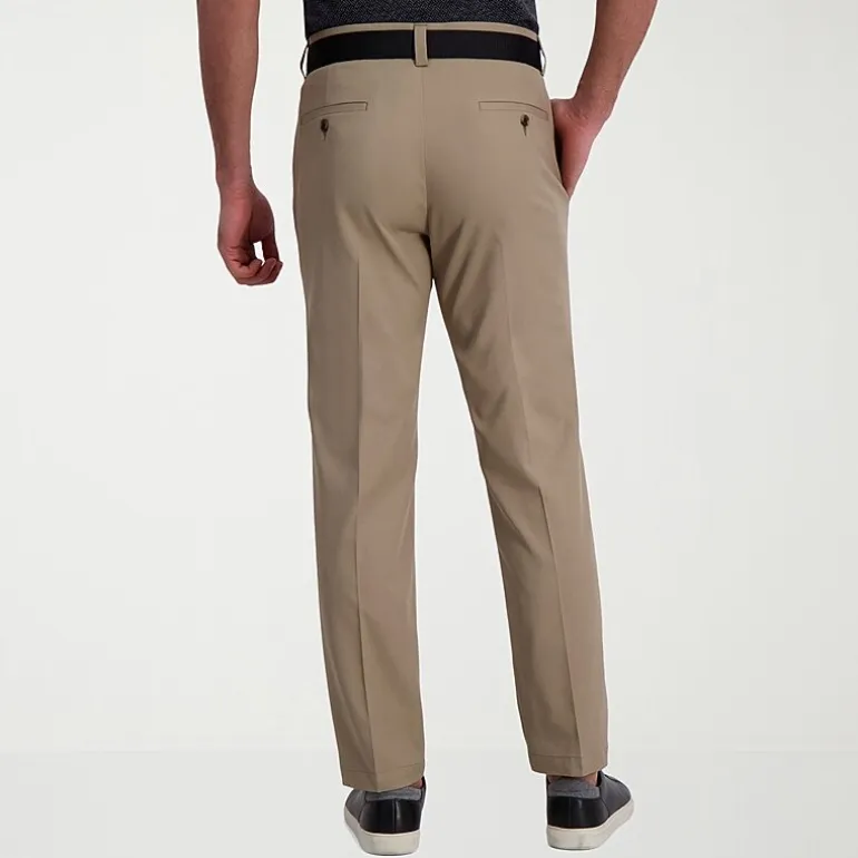 Haggar Cool Right Performance Flex Mens Comfort Waistband Straight Fit Flat Front Pant