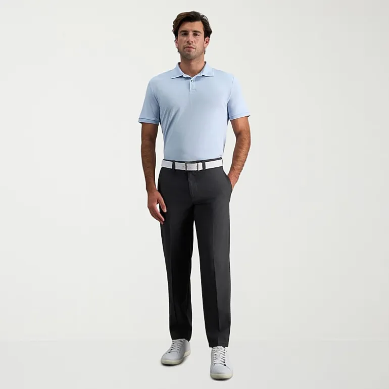 Haggar Cool Right Performance Flex Mens Comfort Waistband Straight Fit Flat Front Pant