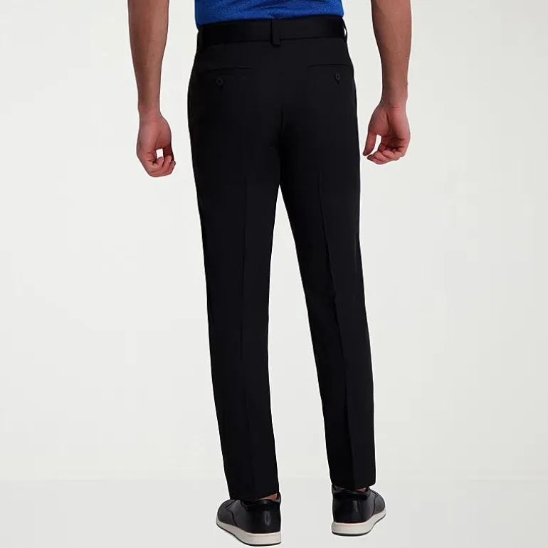 Haggar Cool Right Performance Flex Mens Comfort Waistband Straight Fit Flat Front Pant
