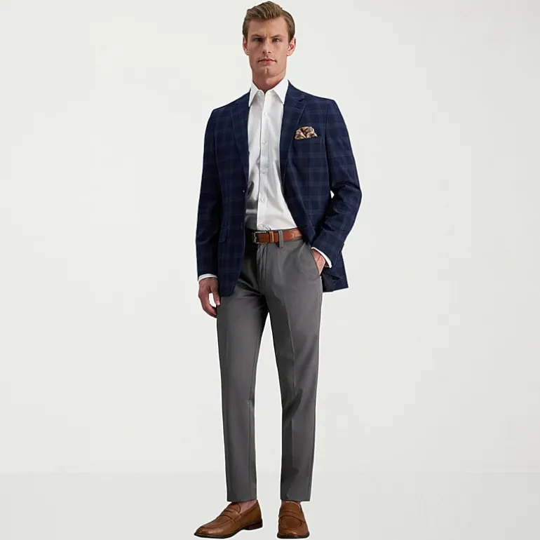 Haggar Cool Right Performance Flex Mens Comfort Waistband Slim Fit Flat Front Pant