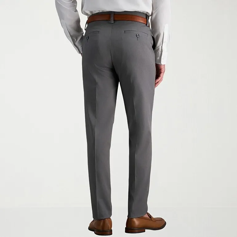 Haggar Cool Right Performance Flex Mens Comfort Waistband Slim Fit Flat Front Pant