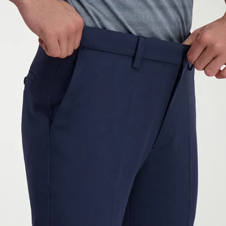 Haggar Cool Right Performance Flex Mens Comfort Waistband Slim Fit Flat Front Pant