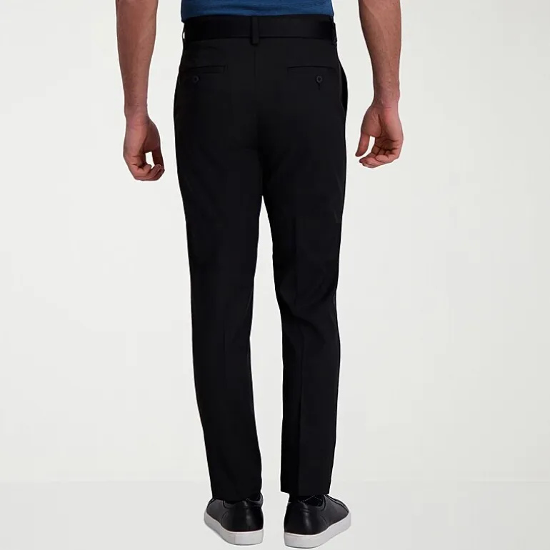 Haggar Cool Right Performance Flex Mens Comfort Waistband Slim Fit Flat Front Pant