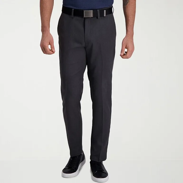 Haggar Cool Right Performance Flex Mens Comfort Waistband Slim Fit Flat Front Pant
