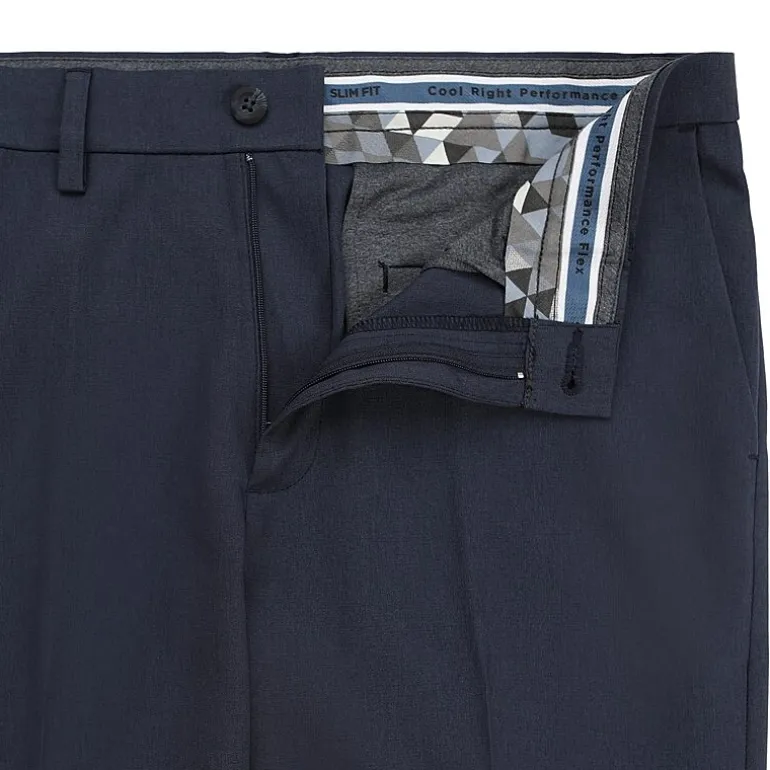 Haggar Cool Right Performance Flex Mens Comfort Waistband Slim Fit Flat Front Pant