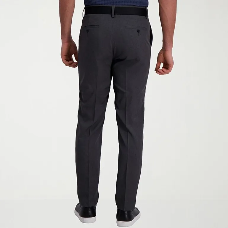 Haggar Cool Right Performance Flex Mens Comfort Waistband Slim Fit Flat Front Pant