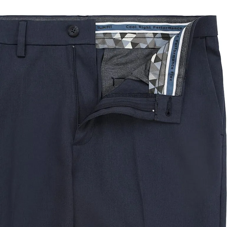 Haggar Cool Right Performance Flex Mens Comfort Waistband Slim Fit Flat Front Pant