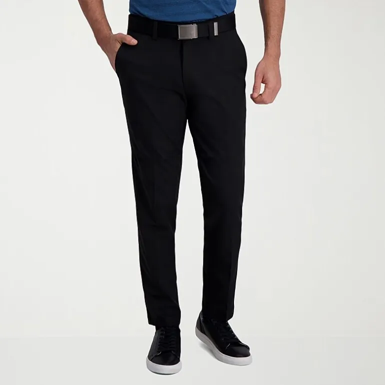Haggar Cool Right Performance Flex Mens Comfort Waistband Slim Fit Flat Front Pant
