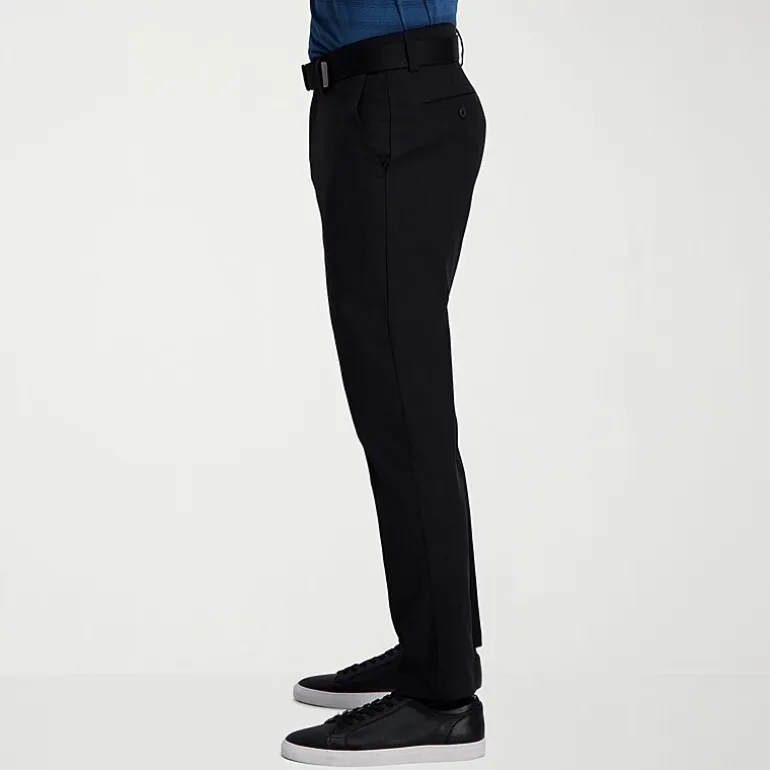 Haggar Cool Right Performance Flex Mens Comfort Waistband Slim Fit Flat Front Pant