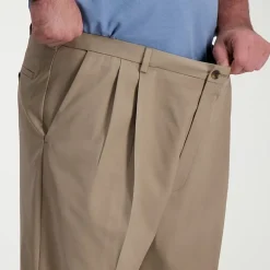 Haggar Cool Right Performance Flex Mens Classic Fit Big and Tall Pleated Pant