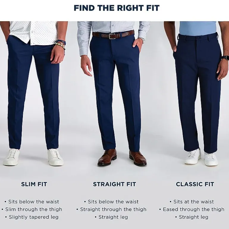 Haggar Cotton Canvas Mens Straight Fit Flat Front Pant