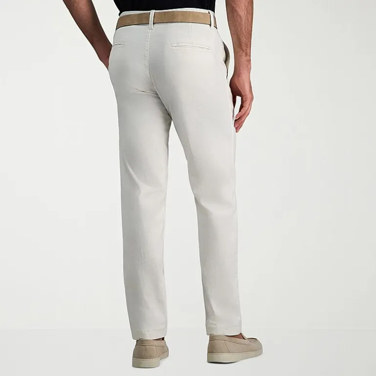 Haggar Cotton Canvas Mens Straight Fit Flat Front Pant