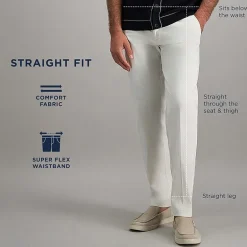 Haggar Cotton Canvas Mens Straight Fit Flat Front Pant