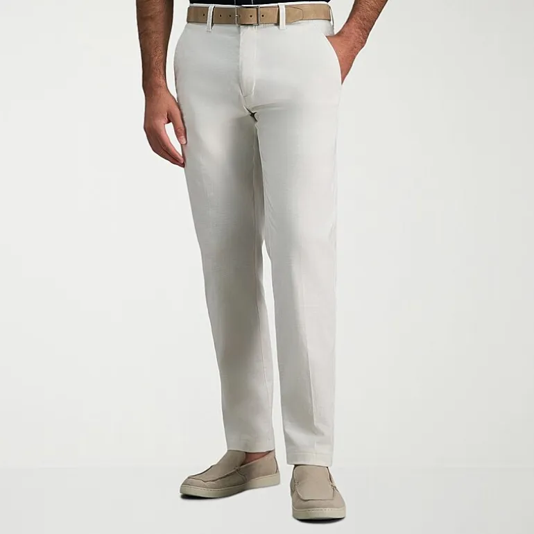 Haggar Cotton Canvas Mens Straight Fit Flat Front Pant