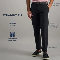 Haggar Cotton Canvas Mens Straight Fit Flat Front Pant