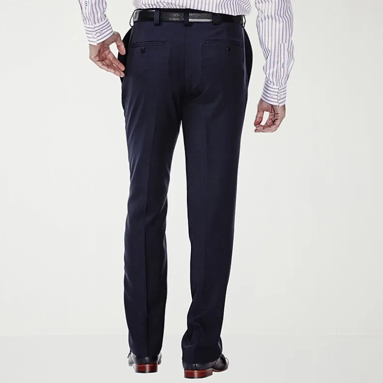 Haggar E-CLO Stria Mens Classic Fit Dress Flat Front Pant