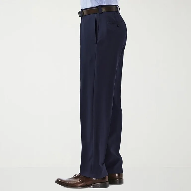 Haggar E-CLO Stria Mens Classic Fit Dress Flat Front Pant