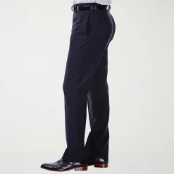 Haggar E-CLO Stria Mens Classic Fit Dress Flat Front Pant
