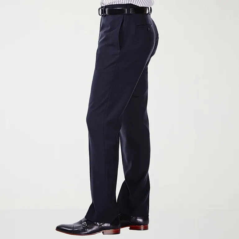 Haggar E-CLO Stria Mens Classic Fit Dress Flat Front Pant