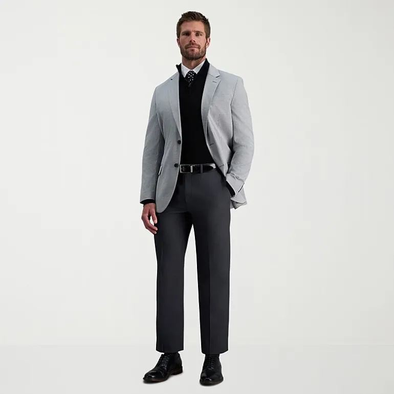 Haggar E-CLO Stria Mens Classic Fit Dress Flat Front Pant
