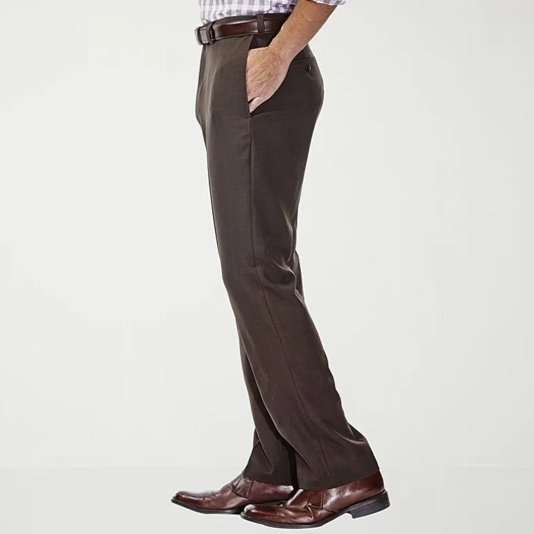 Haggar E-CLO Stria Mens Classic Fit Dress Flat Front Pant