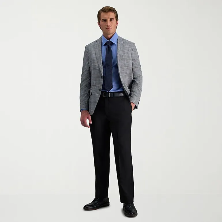 Haggar E-CLO Stria Mens Classic Fit Dress Flat Front Pant