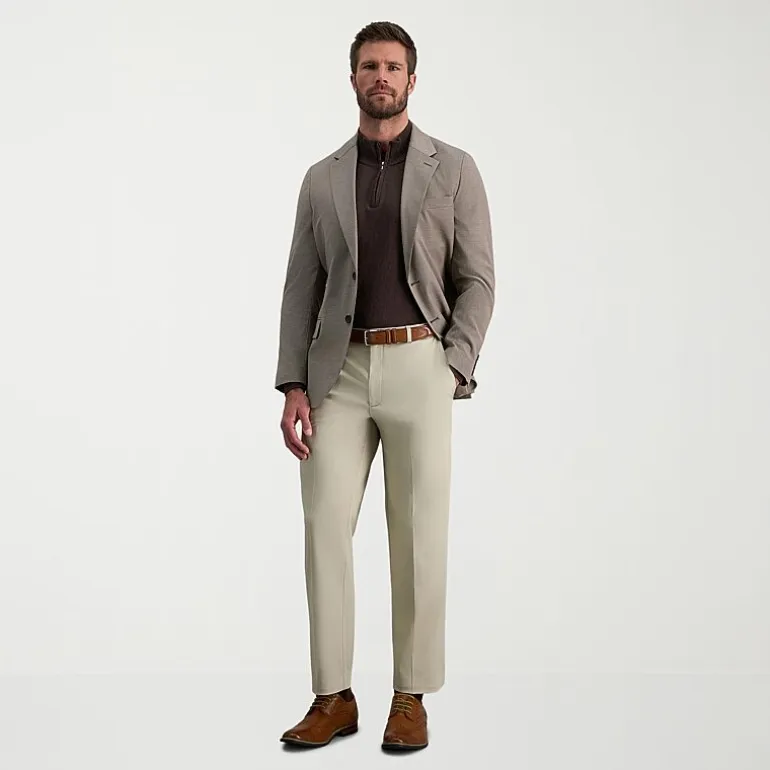 Haggar Iron Free Premium Khaki Mens Classic Fit Flat Front Pant