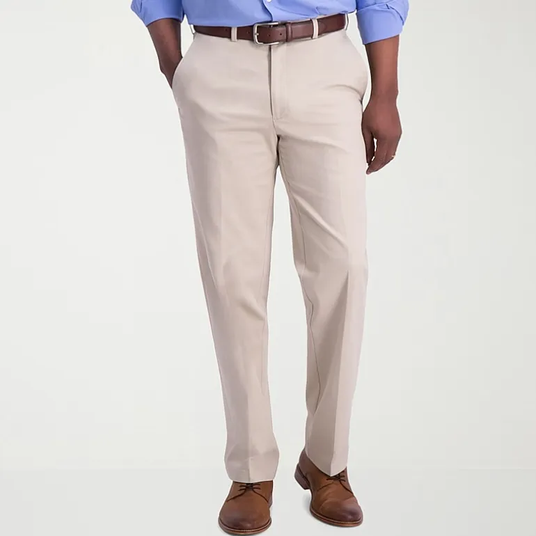 Haggar Iron Free Premium Khaki Mens Classic Fit Flat Front Pant