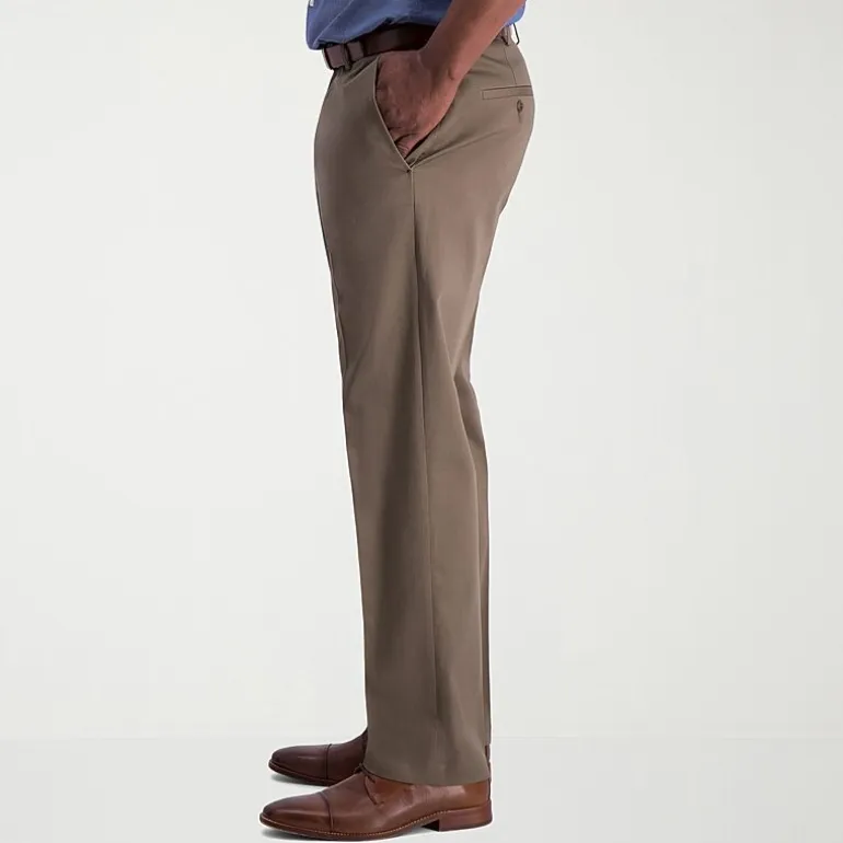 Haggar Iron Free Premium Khaki Mens Classic Fit Flat Front Pant