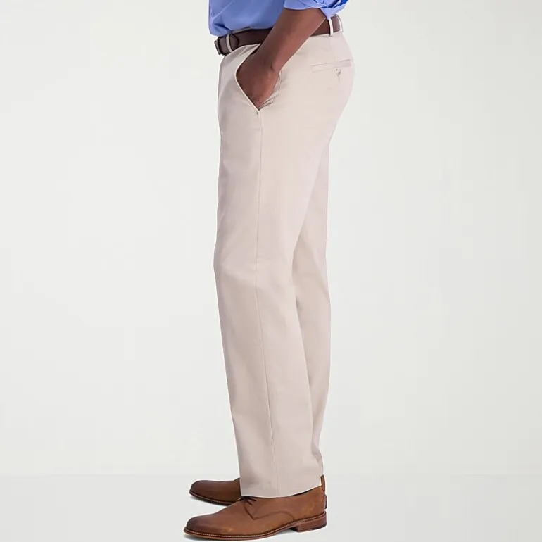 Haggar Iron Free Premium Khaki Mens Classic Fit Flat Front Pant