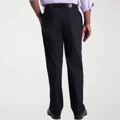 Haggar Iron Free Premium Khaki Mens Classic Fit Pleated Pant