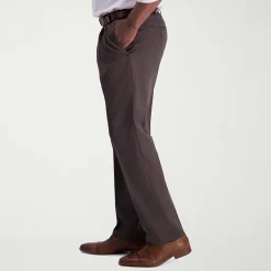 Haggar Iron Free Premium Khaki Mens Classic Fit Pleated Pant