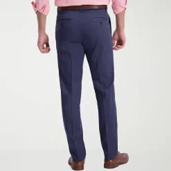 Haggar Iron Free Premium Khaki Mens Comfort Waistband Slim Fit Flat Front Pant