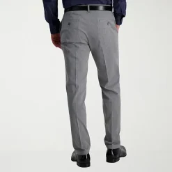 Haggar Iron Free Premium Khaki Mens Comfort Waistband Slim Fit Flat Front Pant