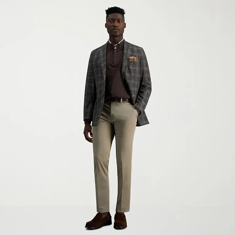 Haggar Iron Free Premium Khaki Mens Comfort Waistband Slim Fit Flat Front Pant