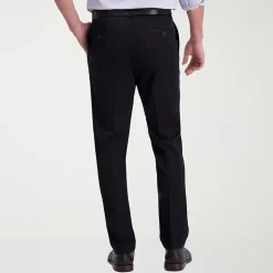 Haggar Iron Free Premium Khaki Mens Comfort Waistband Slim Fit Flat Front Pant